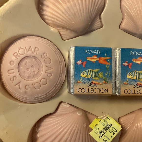 Vintage Rovar Luxury Bath Soap and Cubes French Milled Gift Set Sea Shell - Picture 3 of 6
